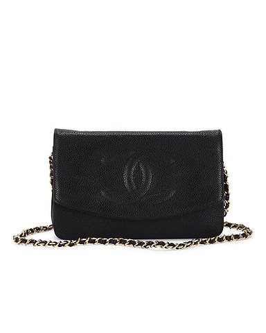 Chanel Caviar Timeless Round Flap Wallet on Chain