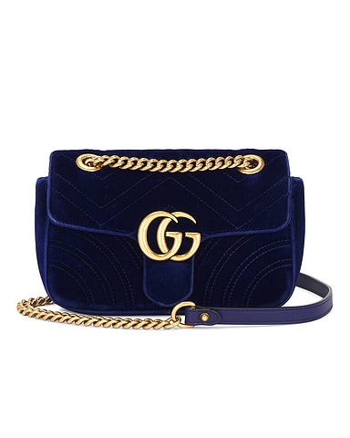 Gucci Velvet GG Marmont Shoulder Bag