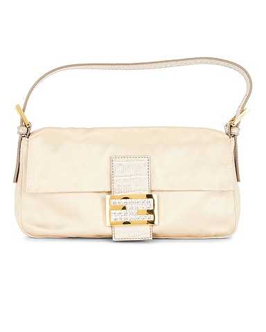 Fendi Silk Baguette Shoulder Bag