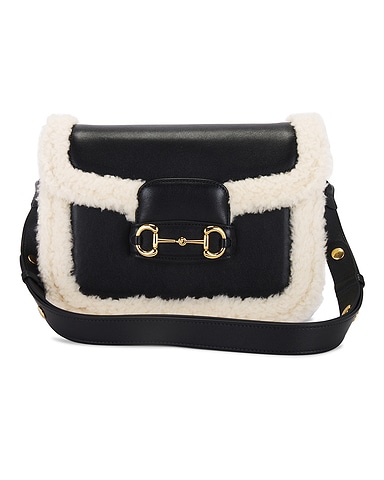 Gucci Shearling Horsebit 1955 Shoulder Bag