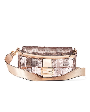 Fendi Pequin Sequins Baguette NM Shoulder Bag