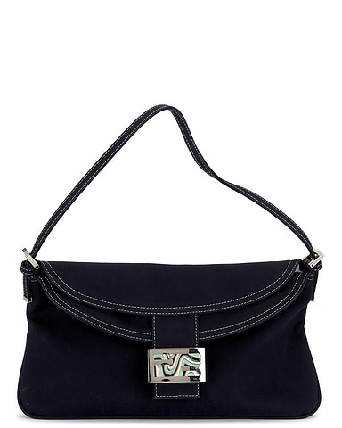 Fendi Denim Baguette Shoulder Bag