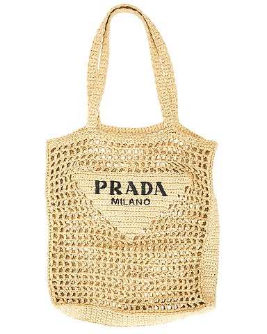 Prada Raffia Tote Bag