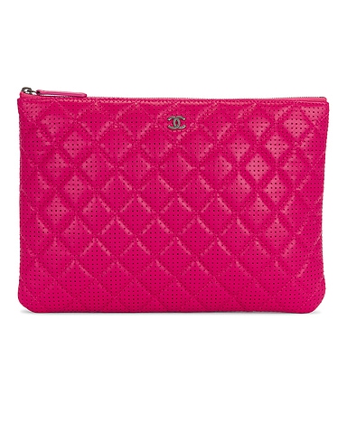 Chanel Perforated Lambskin O Case Clutch