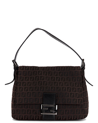 Fendi Zucchino Mama Baguette Shoulder Bag