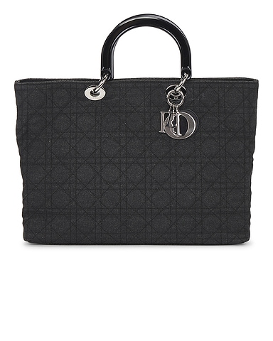 Dior Cannage Denim Lady Dior Tote Bag