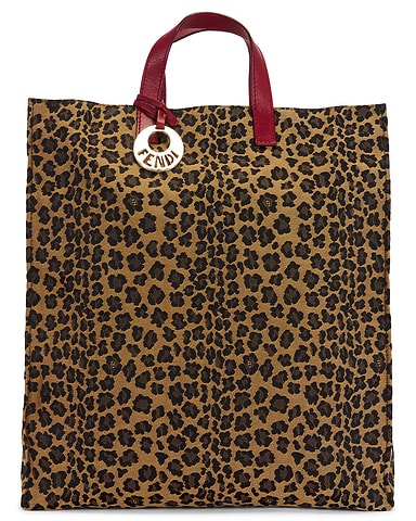 Fendi Leopard Chef Vertical Tote Bag