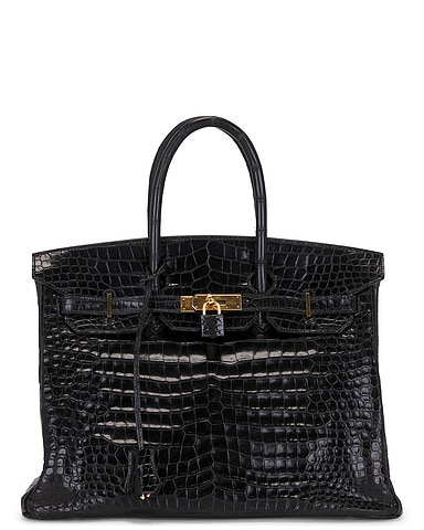 Hermes Shiny Porosus Crocodile Birkin 35 Handbag