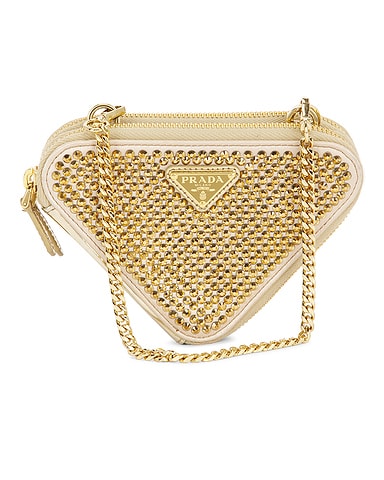 Prada Crystal Embellished Triangle Shoulder Bag