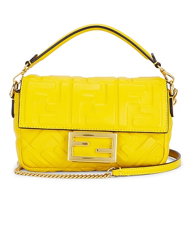 Fendi Zucca Mini Baguette Shoulder Bag