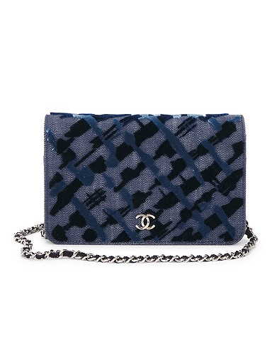 Chanel Denim & Velvet Classic Wallet On Chain