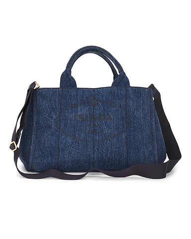 Prada Denim Canapa Tote Bag