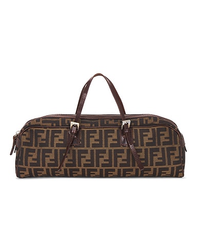 Fendi Zucca Belted Boston Bag