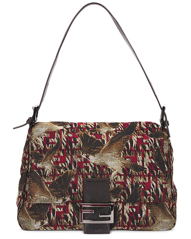 Fendi Zucca Bird Mama Baguette Shoulder Bag