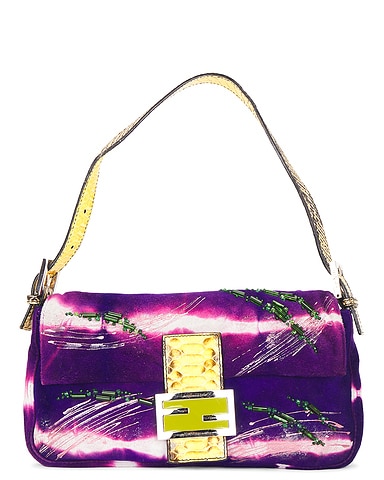 Fendi Satin Baguette Shoulder Bag