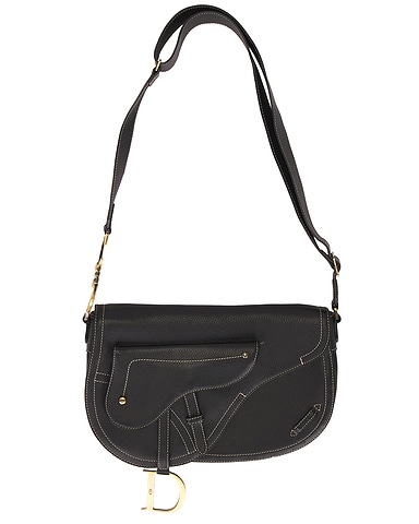 Dior Vintage Double Baudrier Saddle Bag