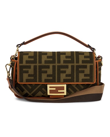 Fendi FF Embroidered Re-Edition Baguette Shoulder Bag