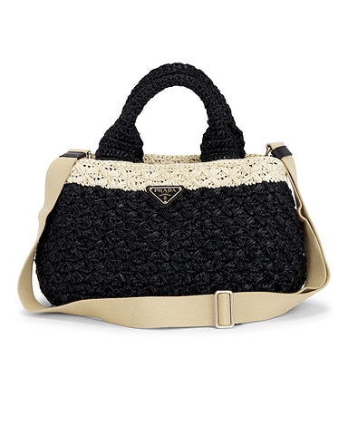 Prada Raffia Convertible Tote Bag