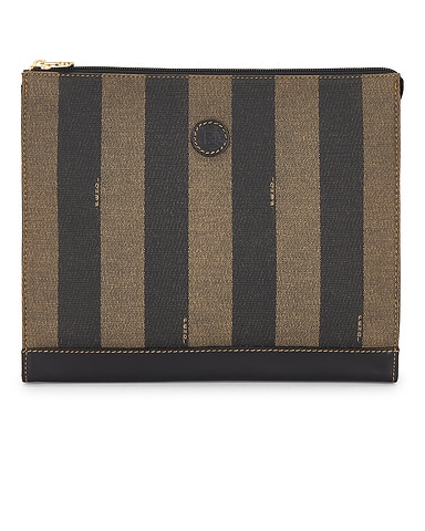 Fendi Pequin Striped Vinyl Cosmetic Bag