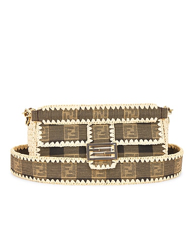 Fendi Pequin Baguette Shoulder Bag