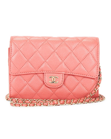 Chanel Caviar Mini Classic Flap Wallet On Chain