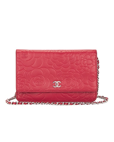 Chanel Lambskin Camellia Wallet On Chain