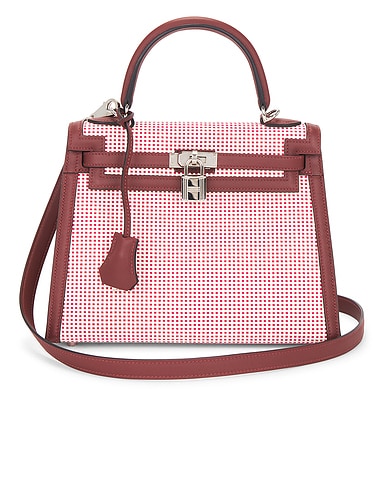Hermes Swift & Toile Quadrille Kelly 25 Handbag