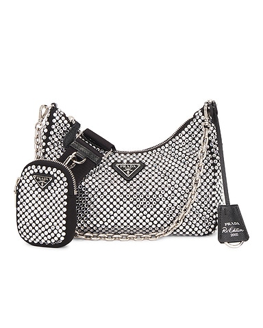 Prada Crystal Satin Re-Edition 2005 Shoulder Bag