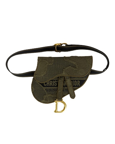 Dior Embroidered Camouflage Saddle Belt Bag