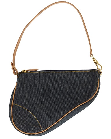 Dior Denim Pochette Saddle Bag
