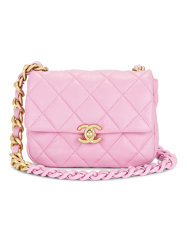 Chanel Lambskin Mini Lacquered Chain Flap Bag
