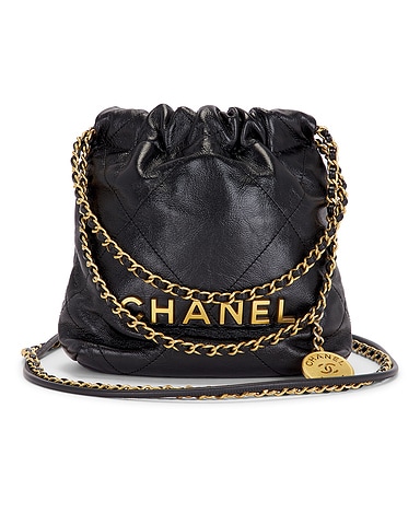 Chanel Shiny Calfskin Mini 22 Hobo Bag