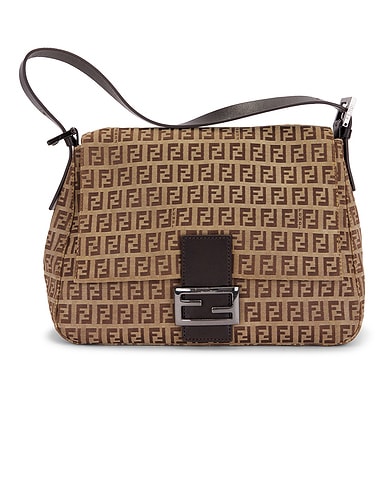 Fendi Zucchino Mama Baguette Shoulder Bag
