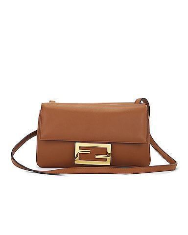 Fendi Leather Duo Baguette Crossbody Bag