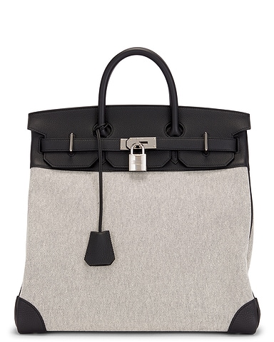 Hermes Toile & Evercolor Haut A Courroies Birkin 40 Handbag