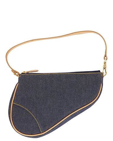 Dior Denim Pochette Saddle Bag