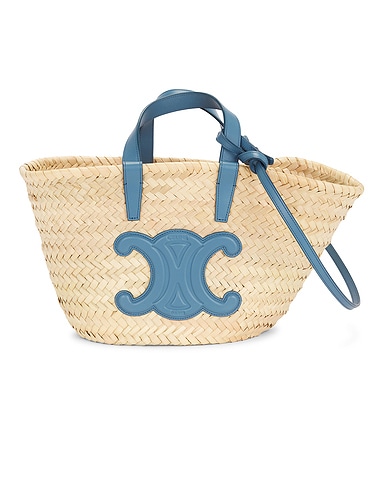 Celine Raffia Teen Classic Panier Basket Tote Bag