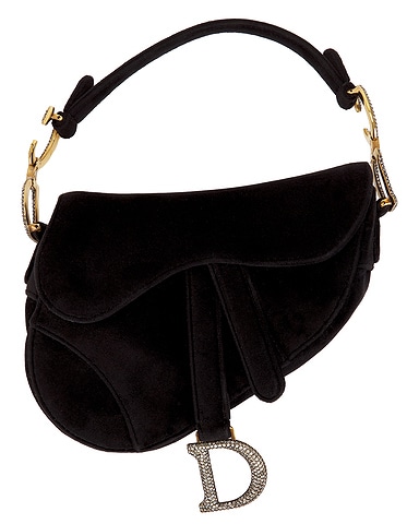 Dior Velvet Mini Saddle Bag
