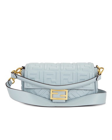 Fendi Zucca Embossed Baguette NM Shoulder Bag