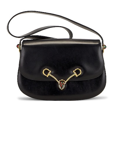 Gucci Vintage Leather Horsebit Shoulder Bag