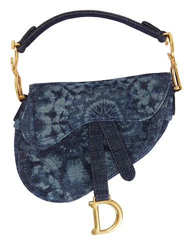 Dior Kaleidoscopic Tie Dye Denim Mini Saddle Bag