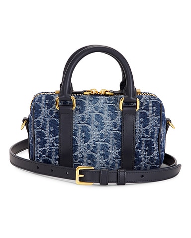 Dior Oblique Denim Nano Groove Convertible Bowling Bag