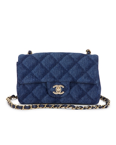 Chanel Denim Printed Mini Rectangular Flap Bag