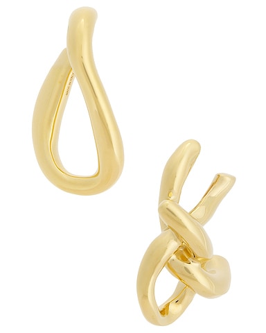 Chain Link Golden Asymmetrical Earrings