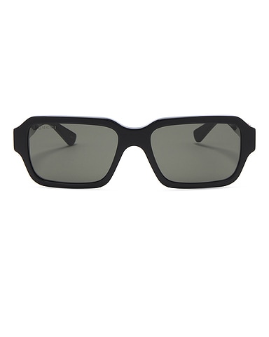 Rectangle Sunglasses In Shiny Black