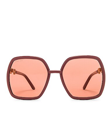 Horsebit Oversize Hexagonal Sunglasses