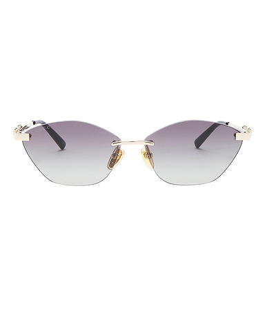 Through Horsebit Cat Eye Sunglasses