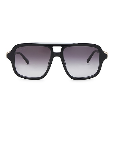 Through Horsebit Pilot Sunglasses