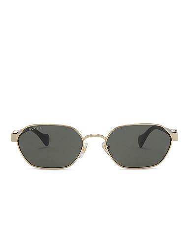 Mini Running Oval Sunglasses In Gold & Black