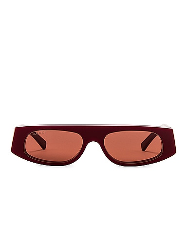 Flat Top Sunglasses In Burgundy & Brown